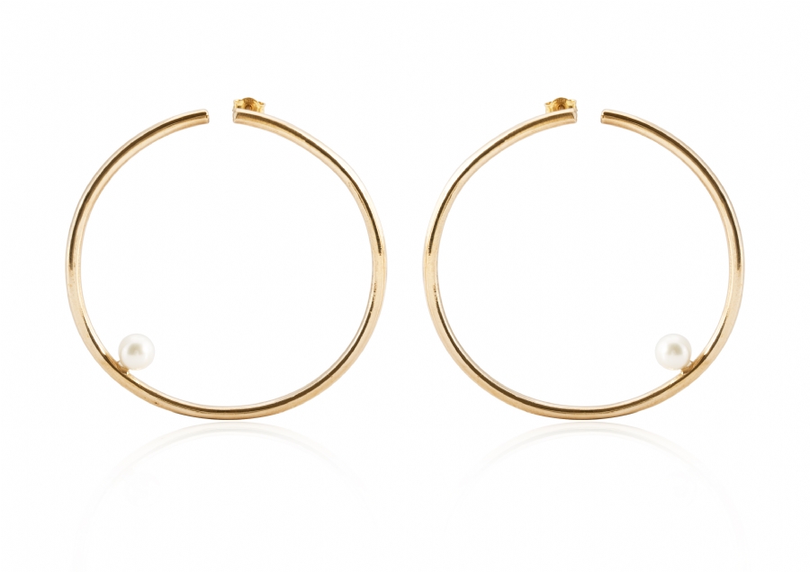 Hula Hoop Pearl earring - Large