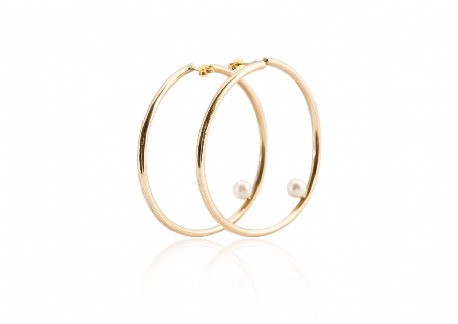 Hula Hoop Pearl earring - Large